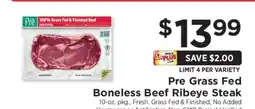 ShopRite Pre Grass Fed Boneless Beef Ribeye Steak offer