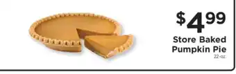 ShopRite Store Baked Pumpkin Pie offer