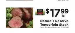 ShopRite Nature's Reserve Tenderloin Steak offer