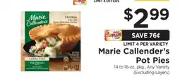 ShopRite Marie Callender's Pot Pies offer