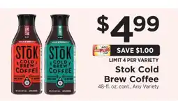 ShopRite Stōk Cold Brew Coffee offer