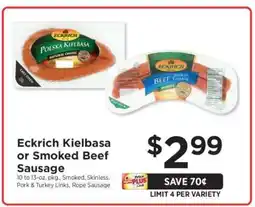 ShopRite Eckrich Kielbasa or Smoked Beef Sausage offer