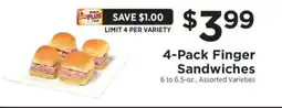 ShopRite 4-Pack Finger Sandwiches offer