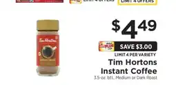 ShopRite Tim Hortons Instant Coffee offer