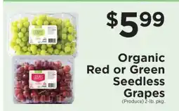 ShopRite Organic Red or Green Seedless Grapes offer