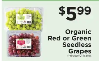 ShopRite Organic Red or Green Seedless Grapes offer