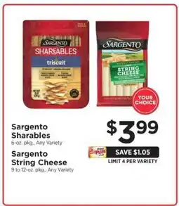 ShopRite Sargento Sharables / Sargento String Cheese offer