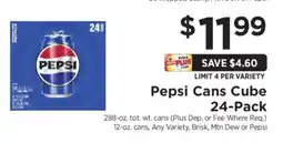 ShopRite Pepsi Cans Cube 24-Pack offer