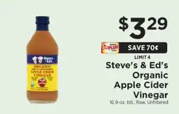 ShopRite Steve's & Ed's Organic Apple Cider Vinegar offer