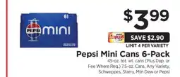 ShopRite Pepsi Mini Cans 6-Pack offer