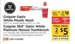 ShopRite Colgate Optic White Mouth Wash & Colgate 360° Optic White Platinum Manual Toothbrush offer