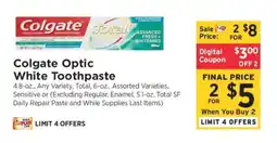 ShopRite Colgate Optic White Toothpaste offer