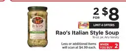 ShopRite RAO'S Italian Style Soup offer