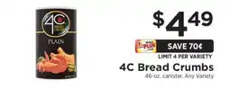 ShopRite 4C Bread Crumbs offer