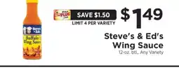ShopRite Steve's & Ed's Wing Sauce offer