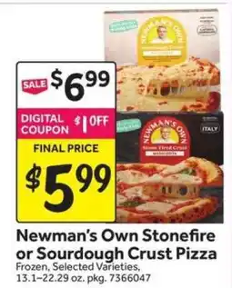 Stop&Shop Newman's Own Stonefire or Sourdough Crust Pizza offer