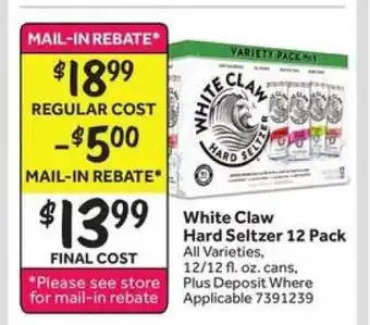 Stop&Shop White Claw Hard Seltzer 12 Pack offer