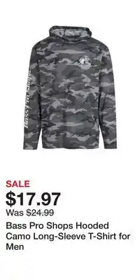 Cabela's Bass Pro Shops Hooded Camo Long-Sleeve T-Shirt for Men offer