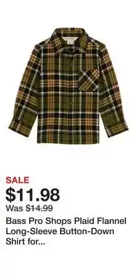 Cabela's Bass Pro Shops Plaid Flannel Long-Sleeve Button-Down Shirt for Toddler Boys offer