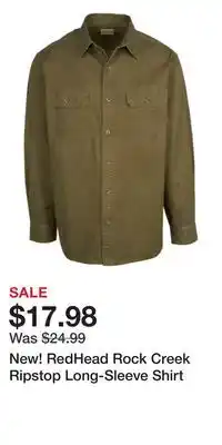 Cabela's New! RedHead Rock Creek Ripstop Long-Sleeve Shirt offer