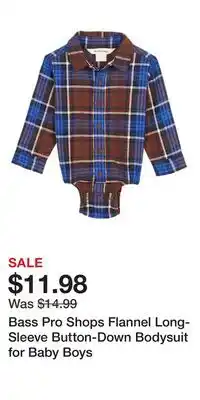 Cabela's Bass Pro Shops Flannel Long-Sleeve Button-Down Bodysuit for Baby Boys offer