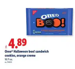 Lidl Oreo Halloween boo! sandwich cookies, orange creme offer