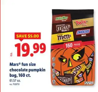 Lidl Mars fun size chocolate pumpkin bag, 160 ct offer