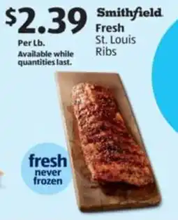 Aldi Smithfield Fresh St. Louis Ribs offer