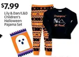 Aldi Lily & Dan/L&D Children's Halloween Pajama Set offer