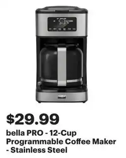 Best Buy bella PRO-12-Cup Programmable Coffee Maker - Stainless Steel offer