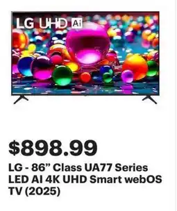 Best Buy LG UHD A LG-86" Class UA77 Series LED AI 4K UHD Smart webOS TV offer
