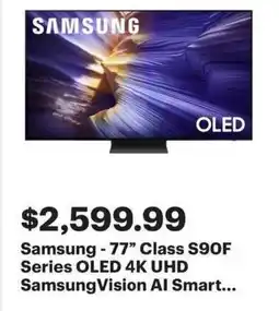 Best Buy Samsung-77" Class S90F Series OLED 4K UHD Samsung Vision Al Smart offer
