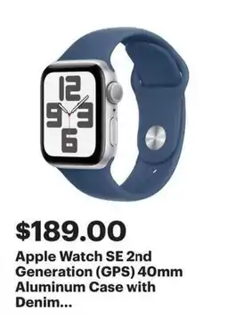 Best Buy Apple Watch SE 2nd Generation (GPS) 40mm Aluminum Case with Denim... offer