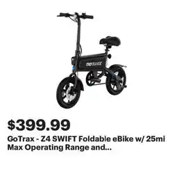 Best Buy GoTrax - Z4 SWIFT Foldable eBike w/ 25mi Max Operating Range and... offer