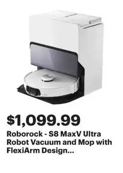 Best Buy Roborock - S8 MaxV Ultra Robot Vacuum and Mop with FlexiArm Design... offer