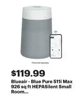 Best Buy Blueair - Blue Pure 511i Max 926 sq ft HEPASilent Small Room... offer