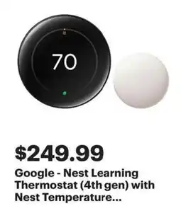 Best Buy Google - Nest Learning Thermostat (4th gen) with Nest Temperature... offer