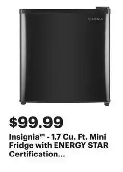Best Buy Insignia -1.7 Cu. Ft. Mini Fridge with ENERGY STAR Certification... offer