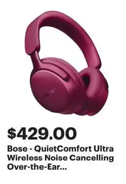 Best Buy Bose QuietComfort Ultra Wireless Noise Cancelling Over-the-Ear... offer