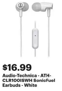 Best Buy Audio-Technica - ATH- CLR100ISWH SonicFuel Earbuds - White offer