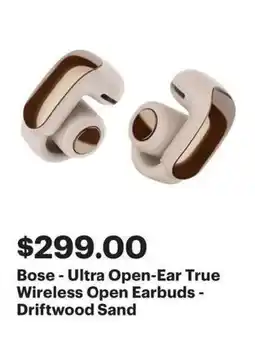 Best Buy Bose - Ultra Open-Ear True Wireless Open Earbuds - Driftwood Sand offer