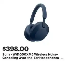 Best Buy Sony - WH1000XM5 Wireless Noise- Canceling Over-the-Ear Headphones -... offer