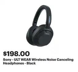 Best Buy Sony - ULT WEAR Wireless Noise Canceling Headphones - Black offer