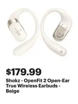 Best Buy Shokz - OpenFit 2 Open-Ear True Wireless Earbuds - Beige offer