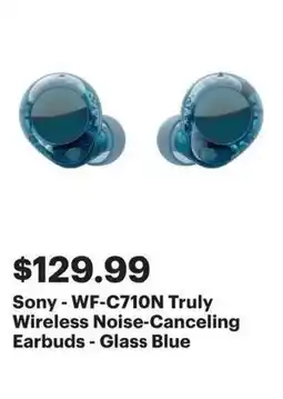 Best Buy Sony-WF-C710N Truly Wireless Noise-Canceling Earbuds Glass Blue offer