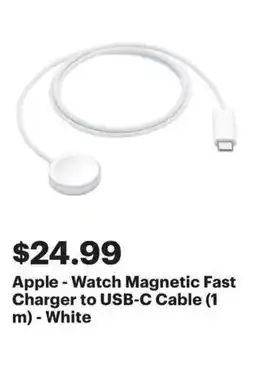 Best Buy Apple - Watch Magnetic Fast Charger to USB-C Cable (1 m) - White offer