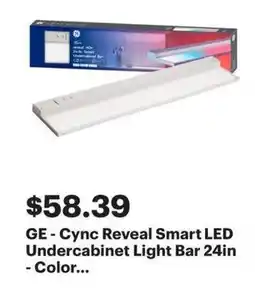 Best Buy GE- Cync Reveal Smart LED Undercabinet Light Bar 24in - Color... offer