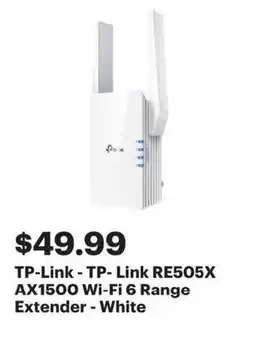 Best Buy TP-Link - TP-Link RE505X AX1500 Wi-Fi 6 Range Extender - White offer