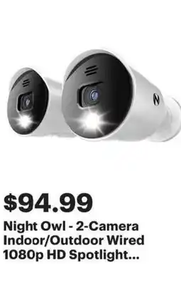 Best Buy Night Owl - 2-Camera Indoor/Outdoor Wired 1080p HD Spotlight... offer