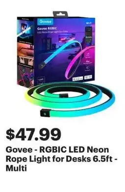 Best Buy Govee RGBIC LED Neon Rope Light for Desks 6.5ft - Multi offer